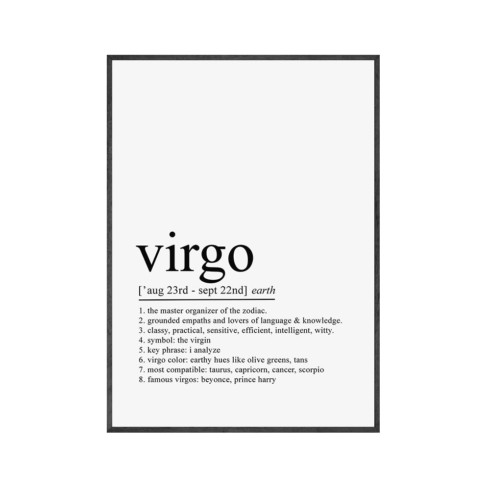 Sacrametal Canvas Zodiac Art: Constellation Affirmation Poster