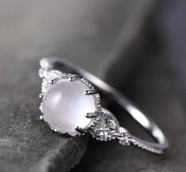 Sacramental Silver Moonstone Ring: A Healing Crystal Ring of Quiet Light
