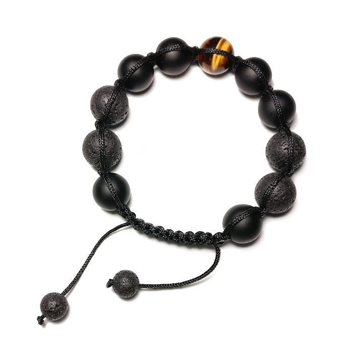 Volcanic & Tiger's Eye Bracelet: Strength & Grounding