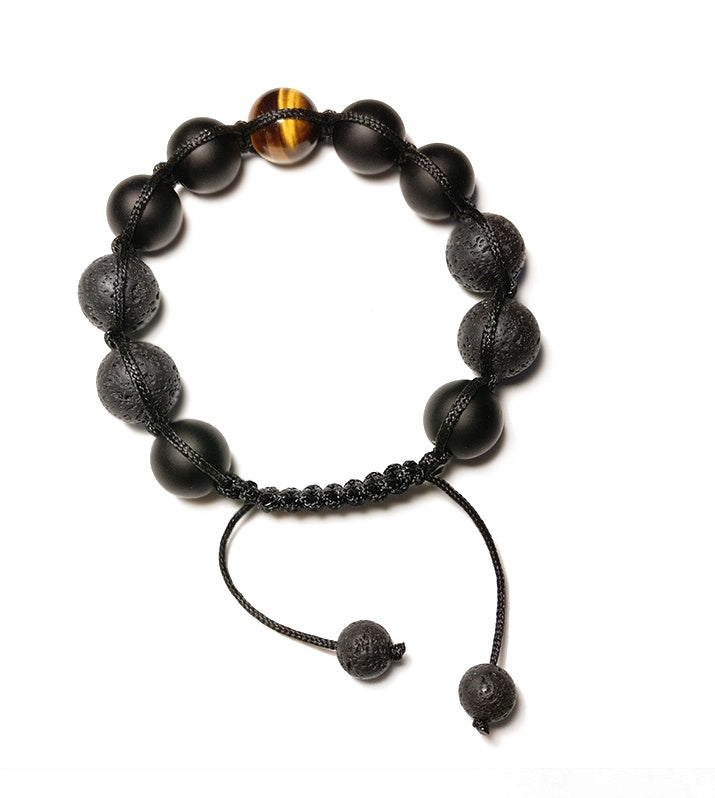 Volcanic & Tiger's Eye Bracelet: Strength & Grounding