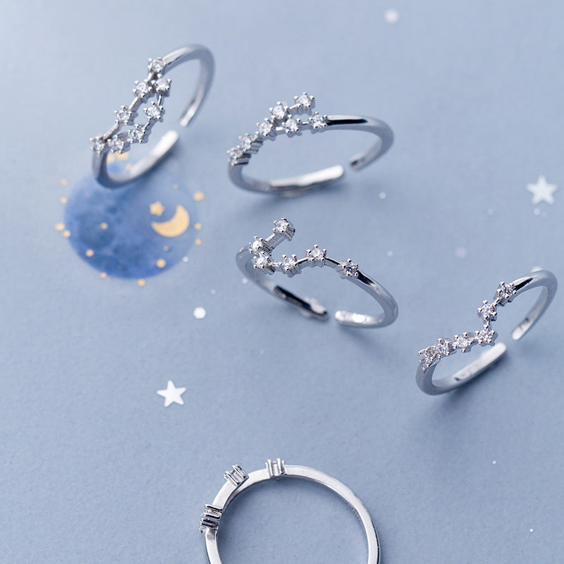 Zodiac Constellation Ring | Silver-Tone Alloy | Celestial Identity