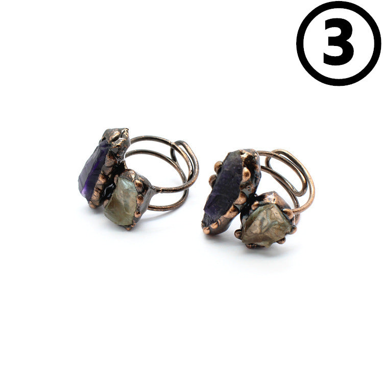 Sacrametal Labradorite & Amethyst Ring: Mystical Guidance