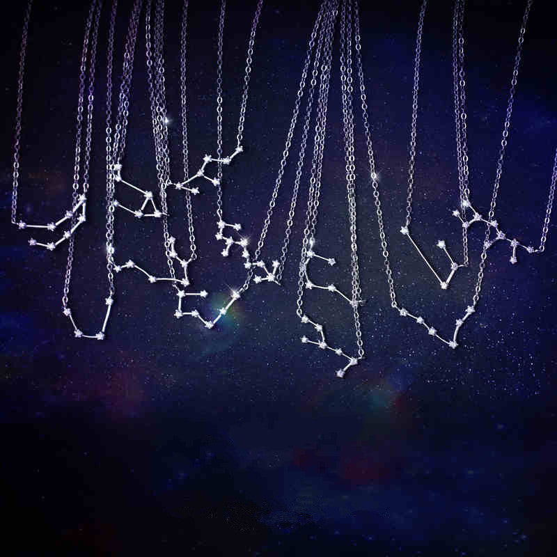Zodiac Sign Constellation Pendant Necklace | S925 Sterling Silver