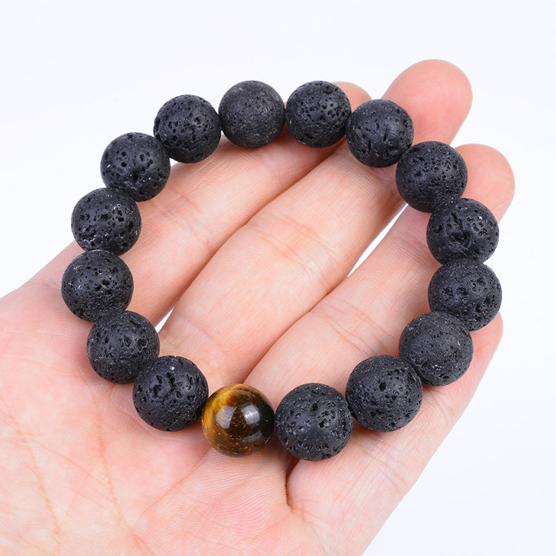 Volcanic & Tiger's Eye Bracelet: Strength & Grounding