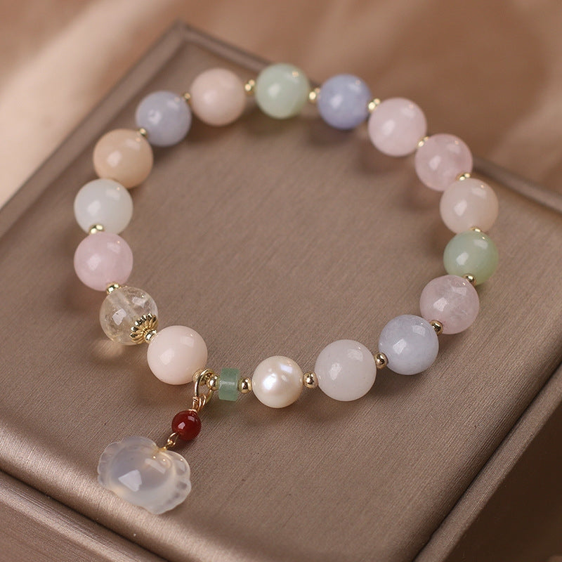 Sacrametal Jade Crystal Bracelet: Pastel Healing Crystal Jewelry