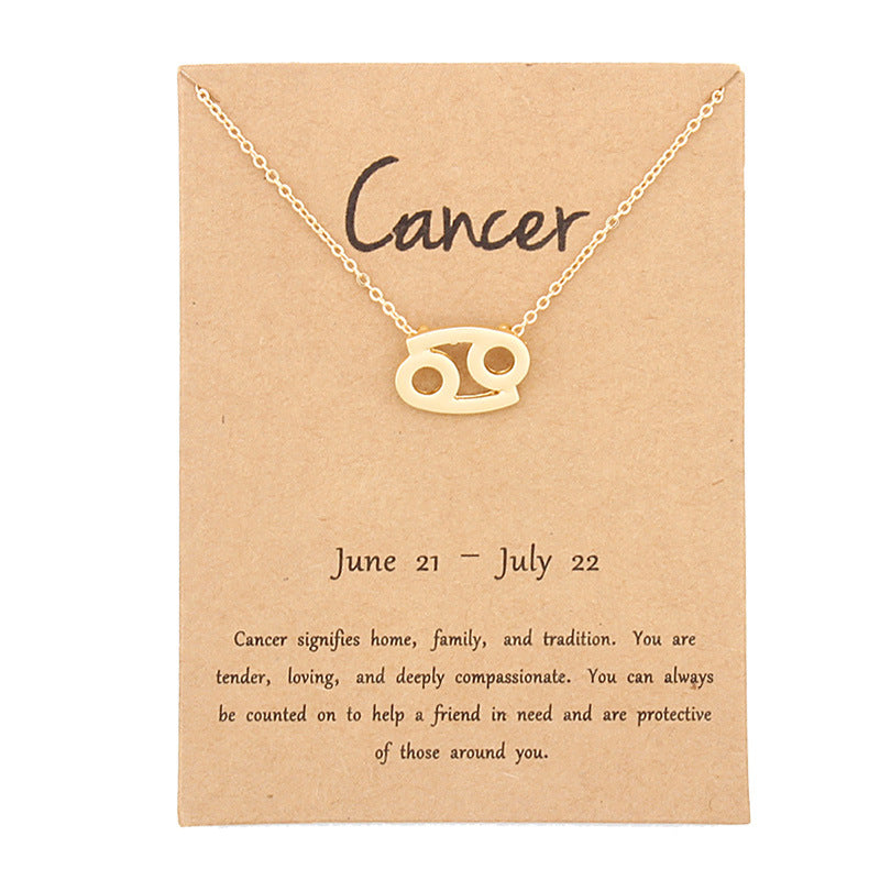 Zodiac Pendant Necklace With Card