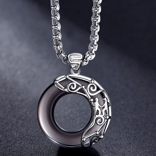 Obsidian Zodiac Sign Pendant Necklace