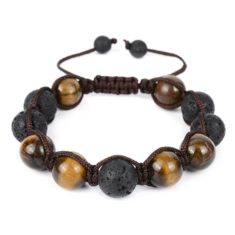Volcanic & Tiger's Eye Bracelet: Strength & Grounding