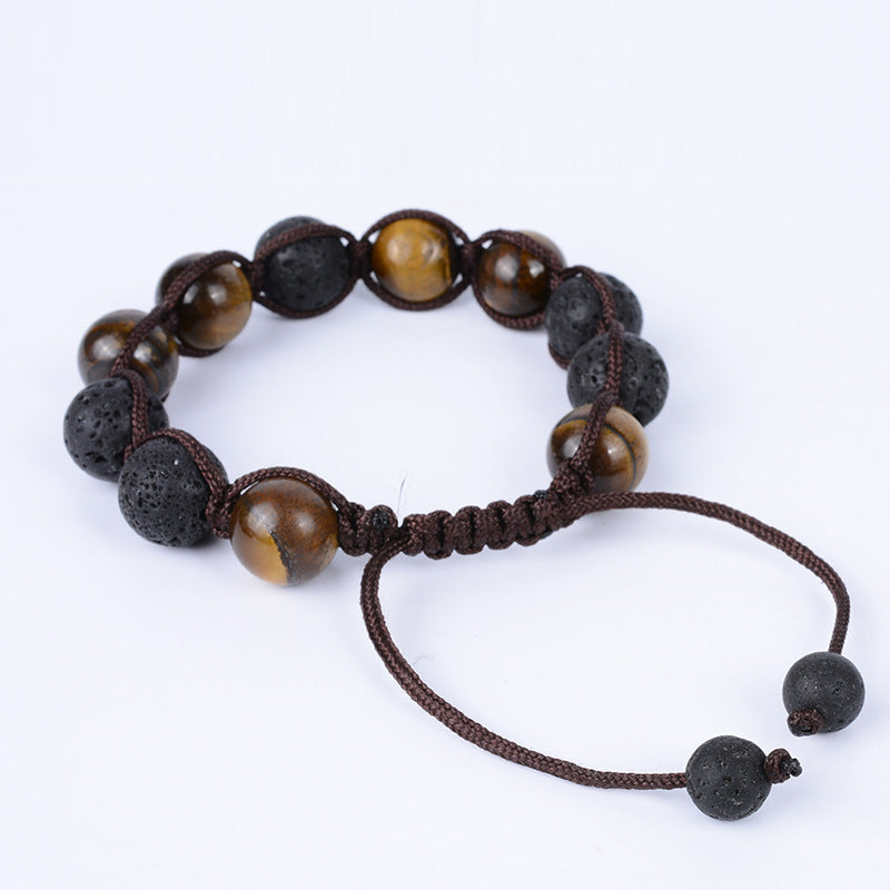 Volcanic & Tiger's Eye Bracelet: Strength & Grounding