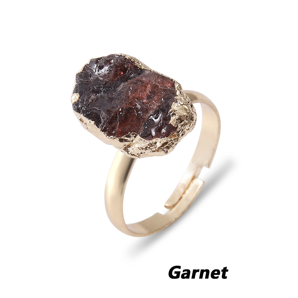 Green Flourite, Amethyst, Garnet Minimal Rings