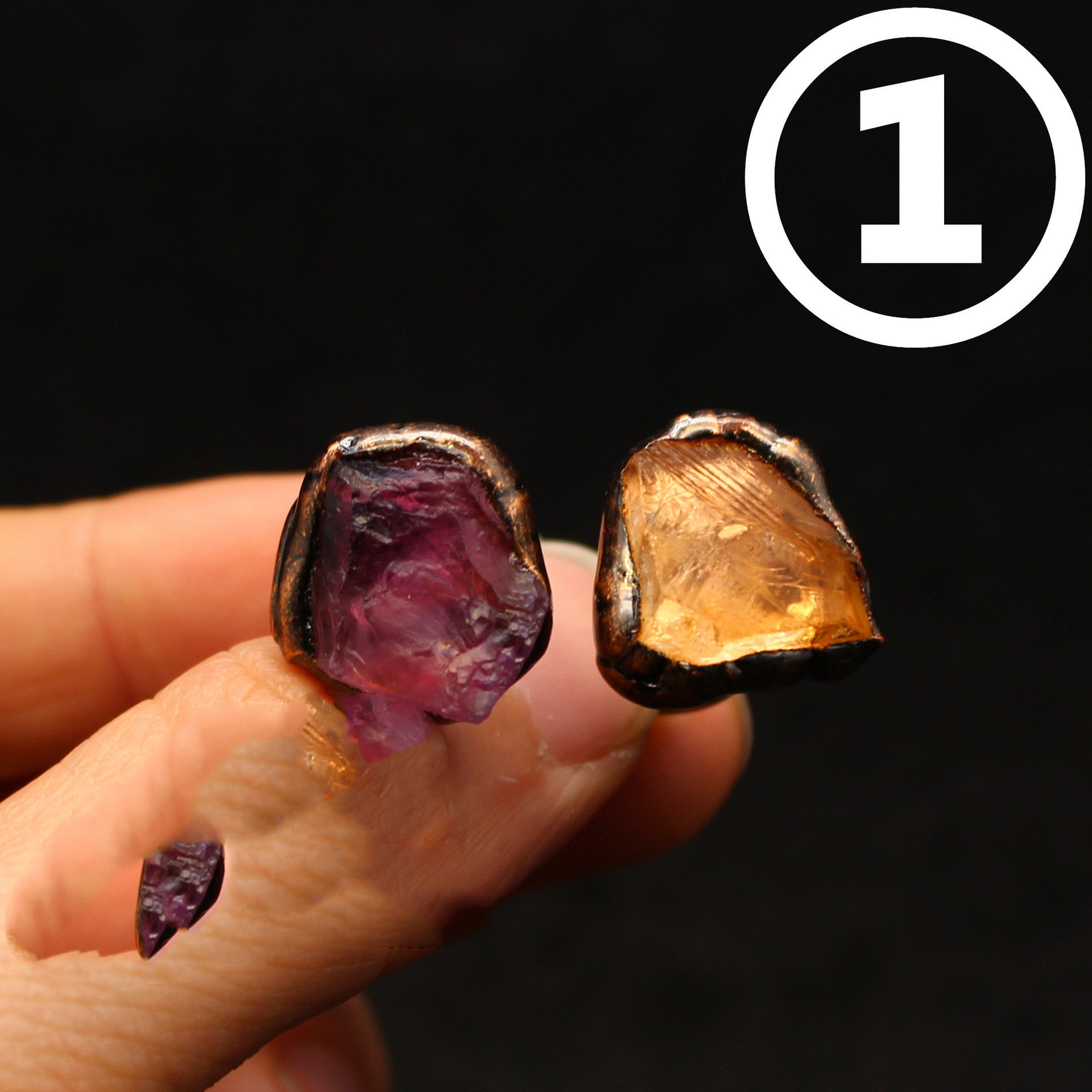 Sacrametal Labradorite & Amethyst Ring: Mystical Guidance