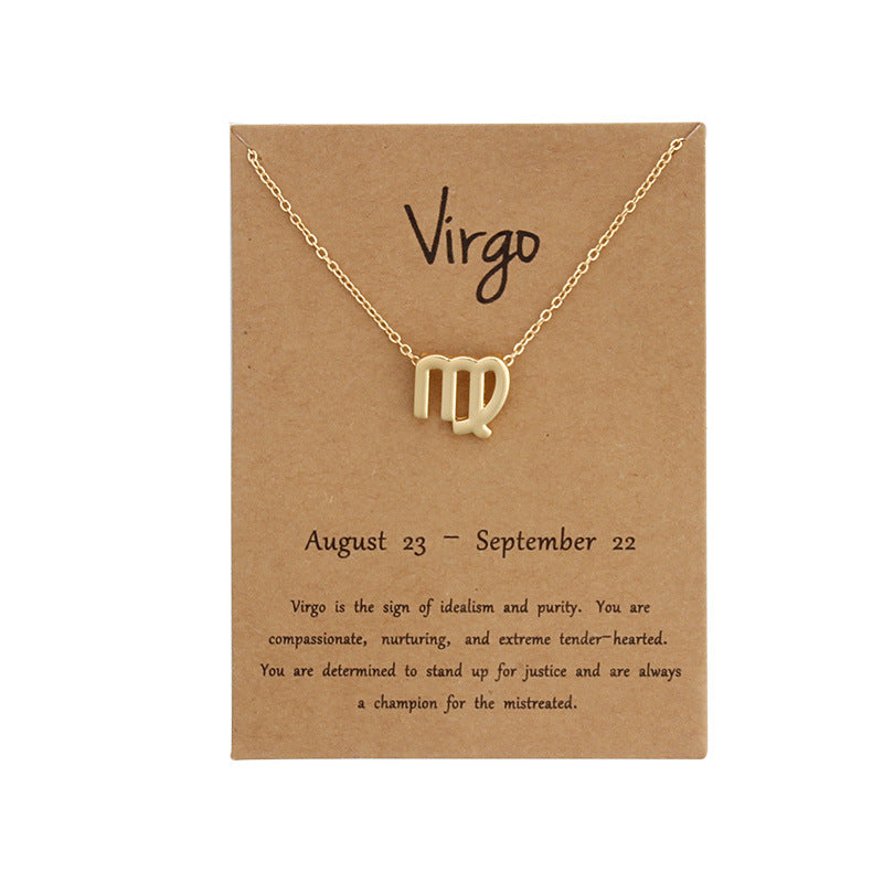 Zodiac Pendant Necklace With Card