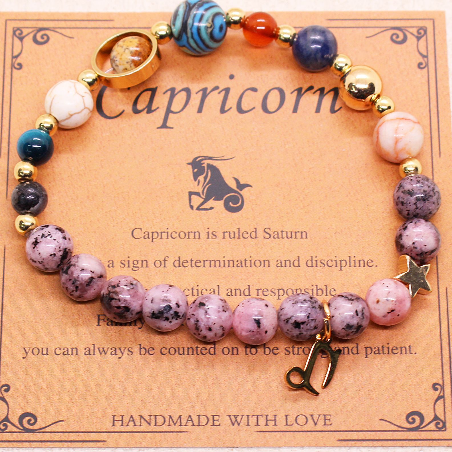 Sacrametal Stone Zodiac Bracelet: Eight Planets, Intention & Guidance