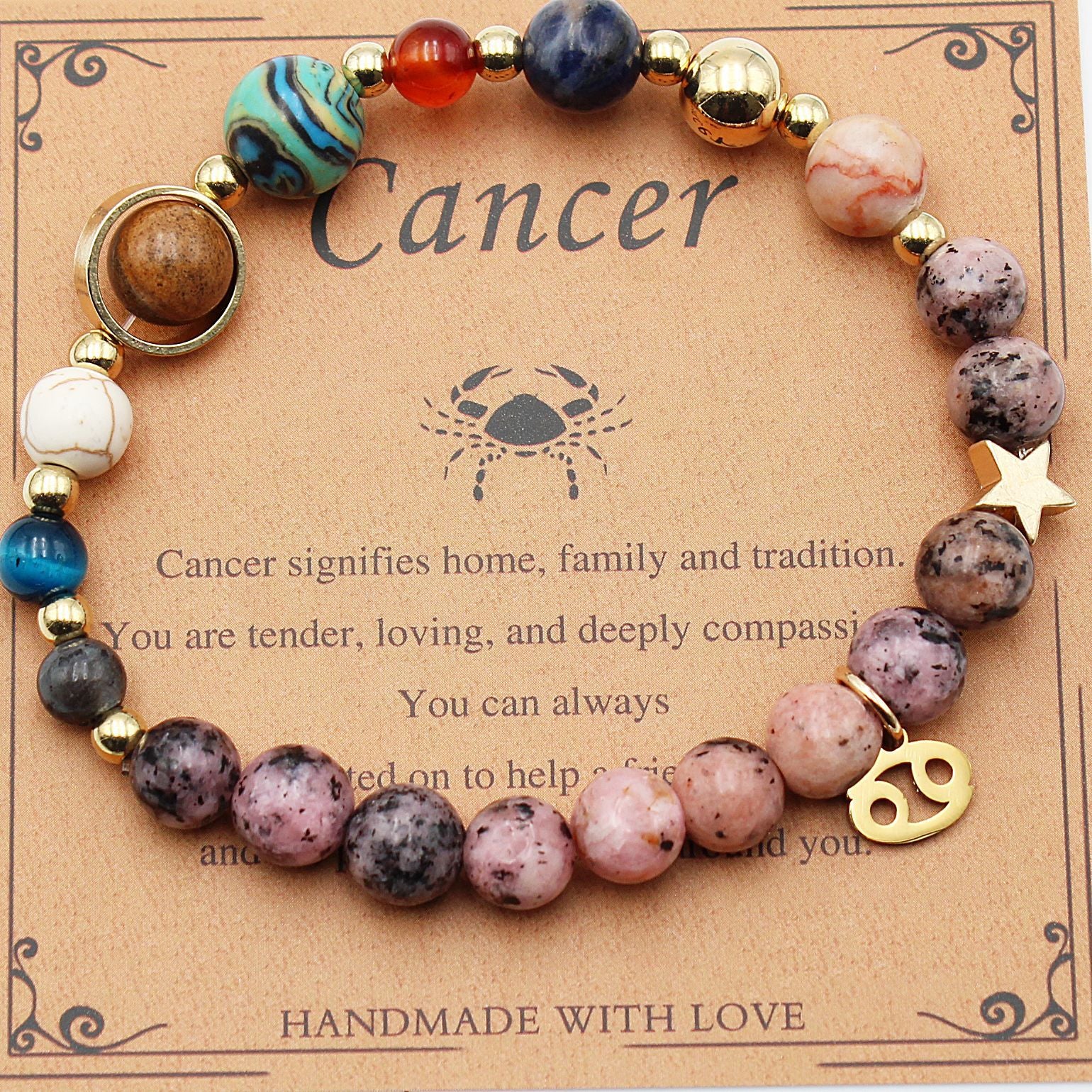 Sacrametal Stone Zodiac Bracelet: Eight Planets, Intention & Guidance
