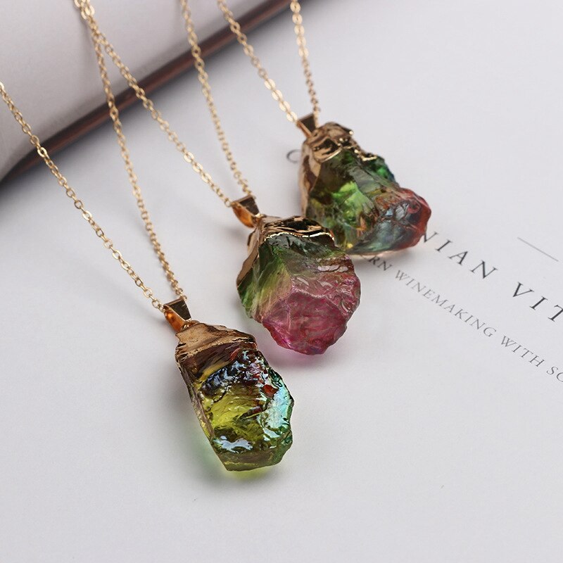 Sacrametal Tourmaline Healing Crystal Pendant: Grounding Fragment, Seven Intentions