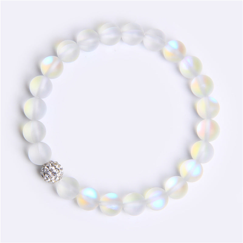 Sacrametal Opalite Beaded Bracelet: Iridescent Spiritual Jewelry, Crystal Healing