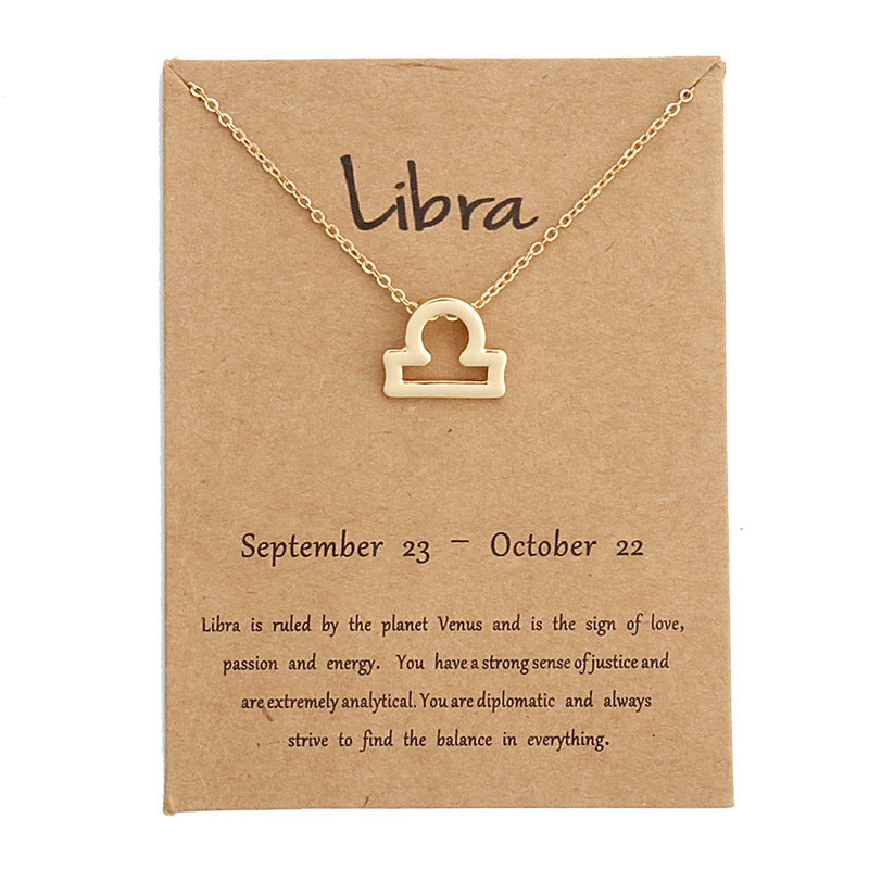 Zodiac Pendant Necklace With Card