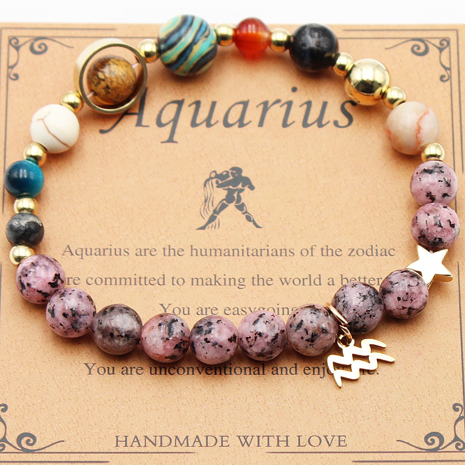 Sacrametal Stone Zodiac Bracelet: Eight Planets, Intention & Guidance