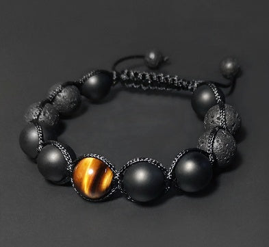 Volcanic & Tiger's Eye Bracelet: Strength & Grounding