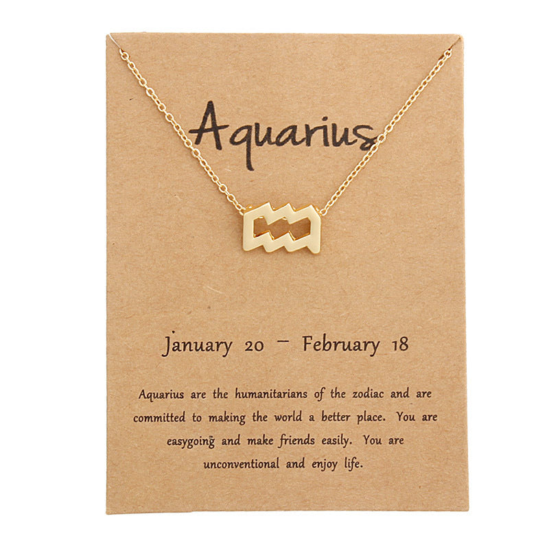 Zodiac Pendant Necklace With Card