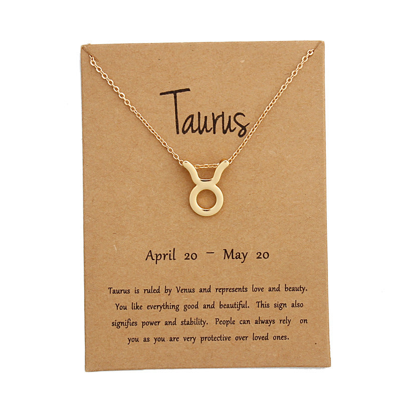 Zodiac Pendant Necklace With Card