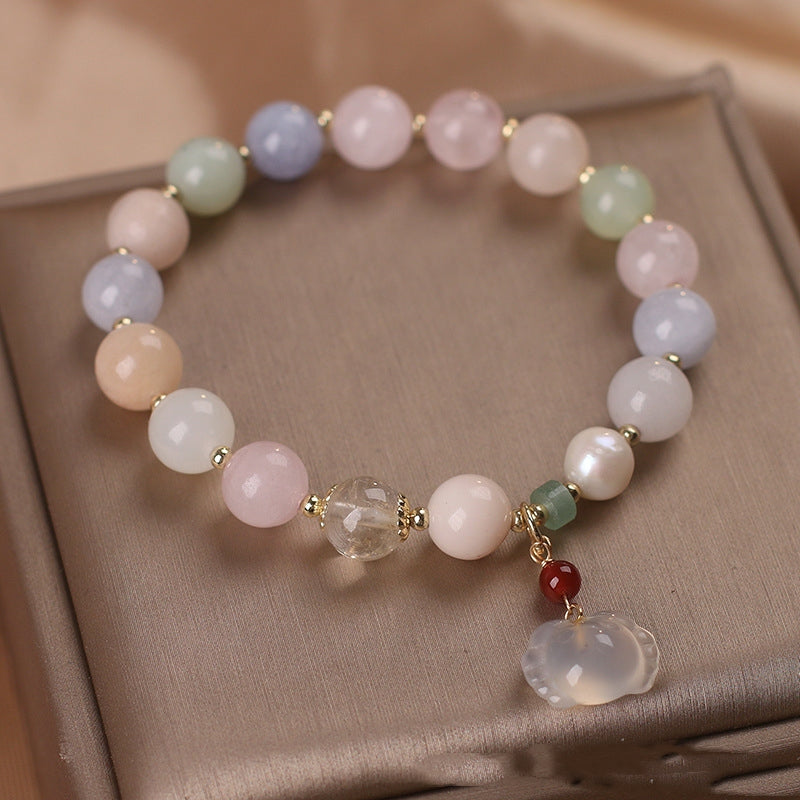 Sacrametal Jade Crystal Bracelet: Pastel Healing Crystal Jewelry