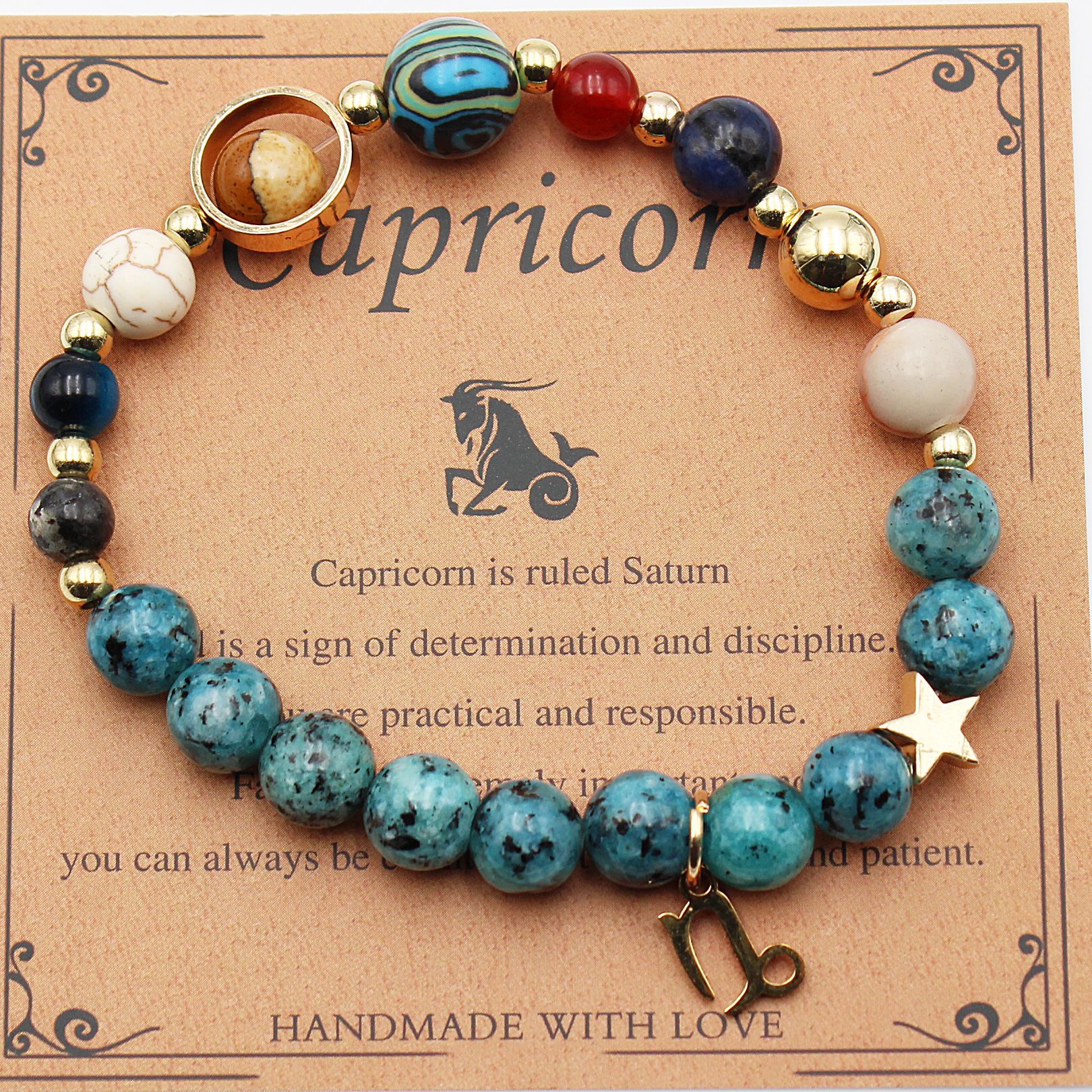 Sacrametal Stone Zodiac Bracelet: Eight Planets, Intention & Guidance