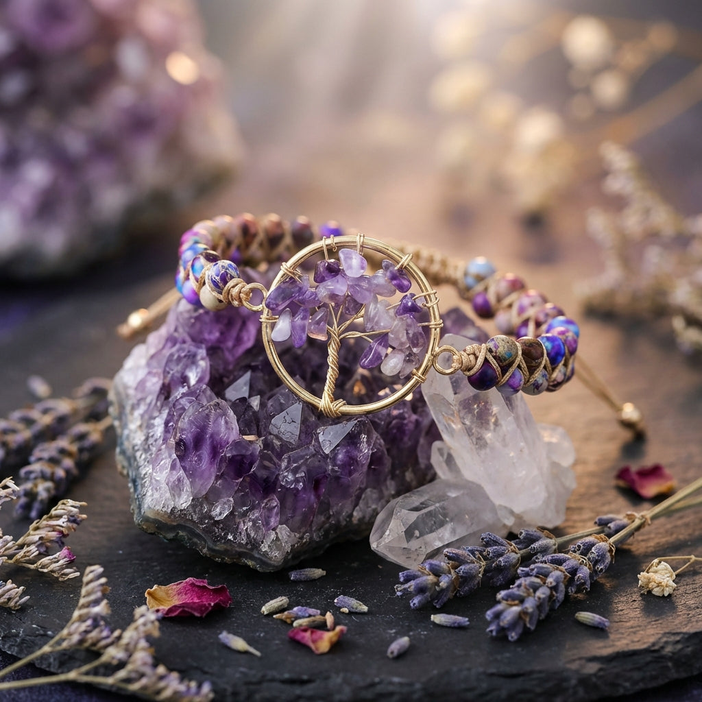 Sacrametal Woven Crystal Bracelet: Tree of Life Intention