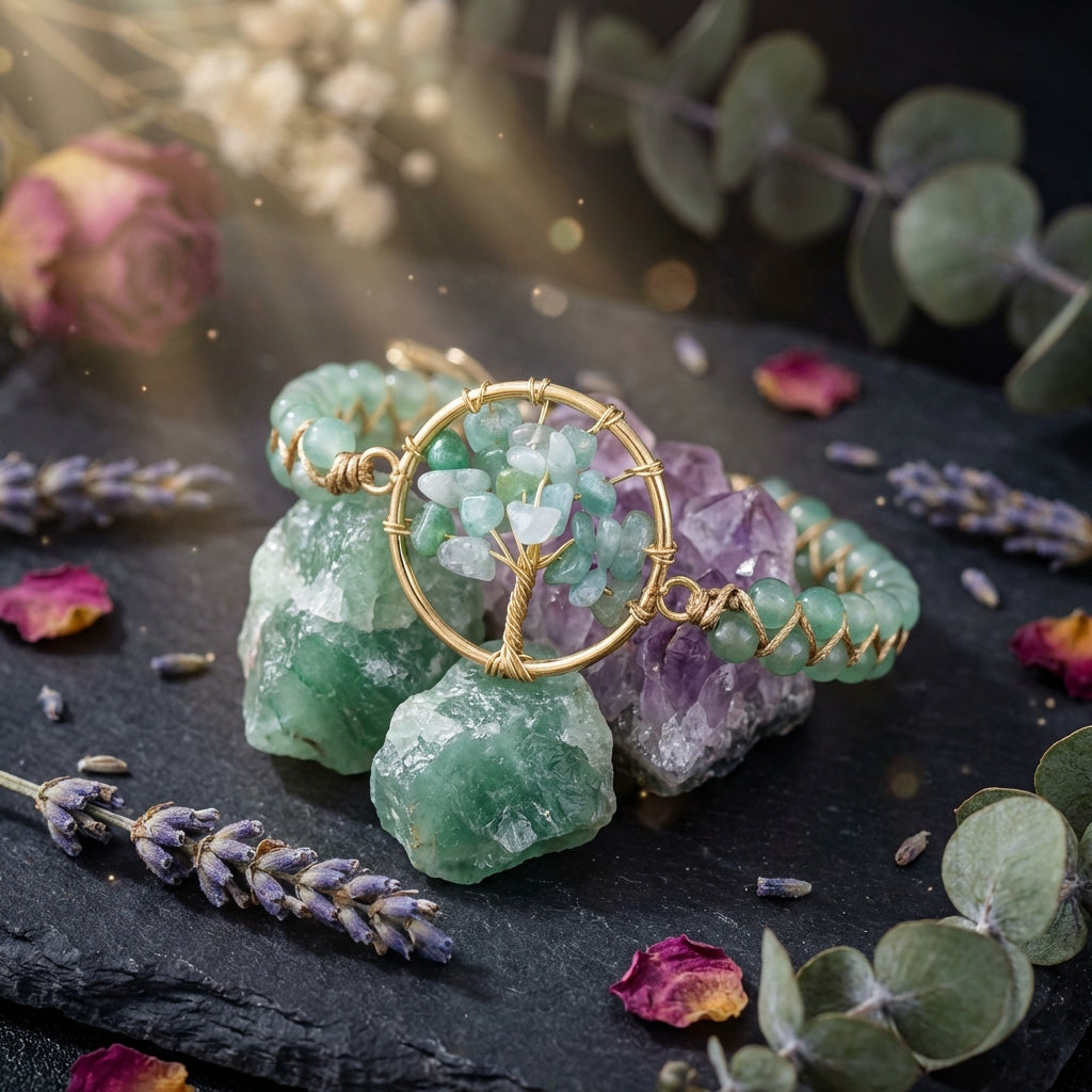 Sacrametal Woven Crystal Bracelet: Tree of Life Intention