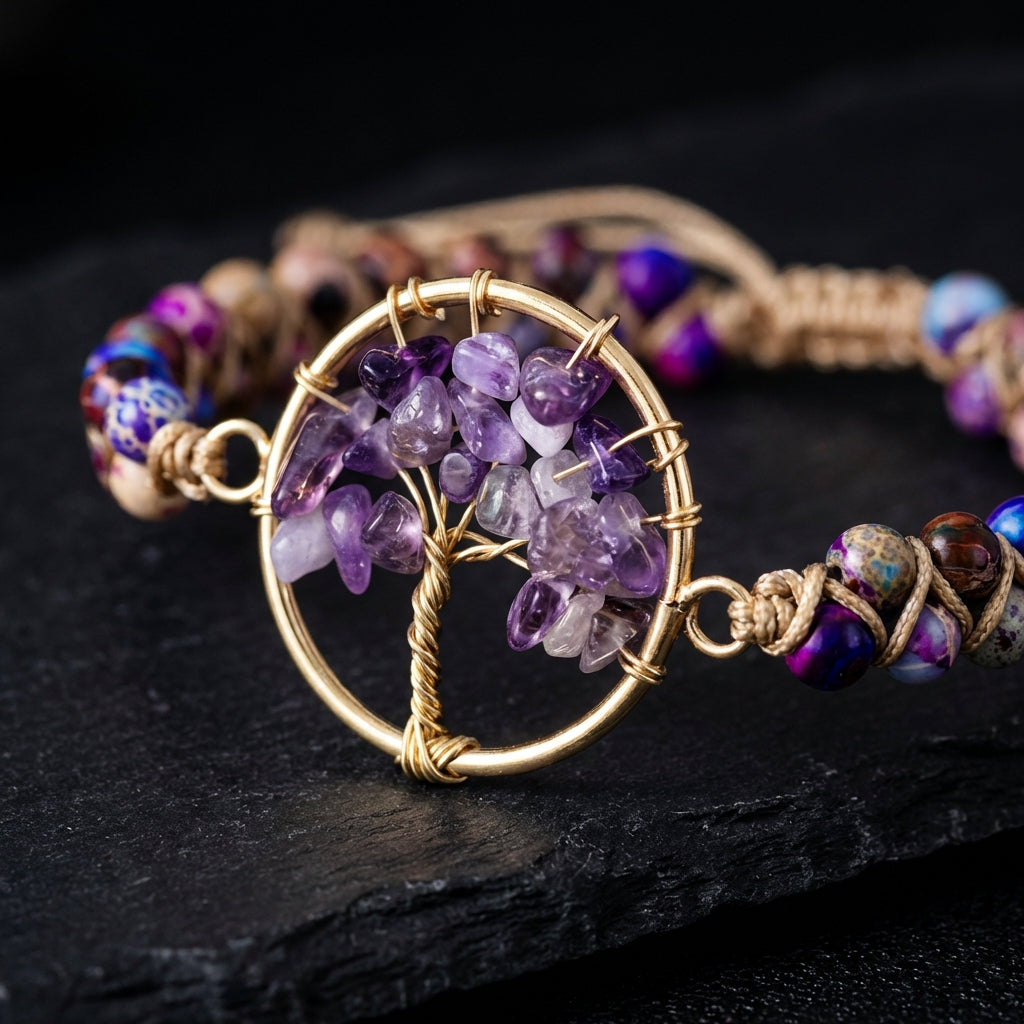 Sacrametal Woven Crystal Bracelet: Tree of Life Intention