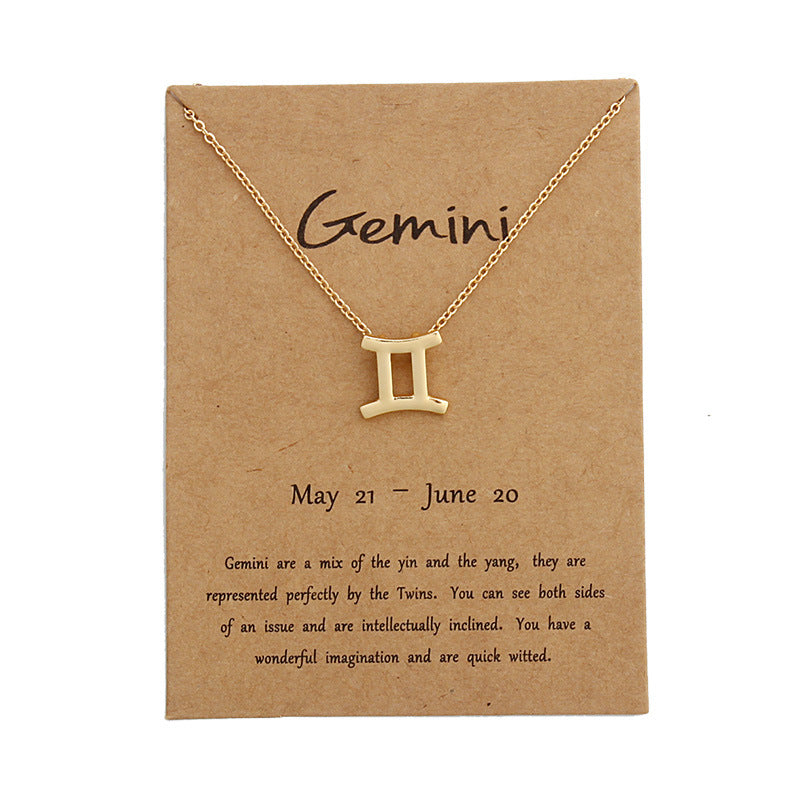 Zodiac Pendant Necklace With Card