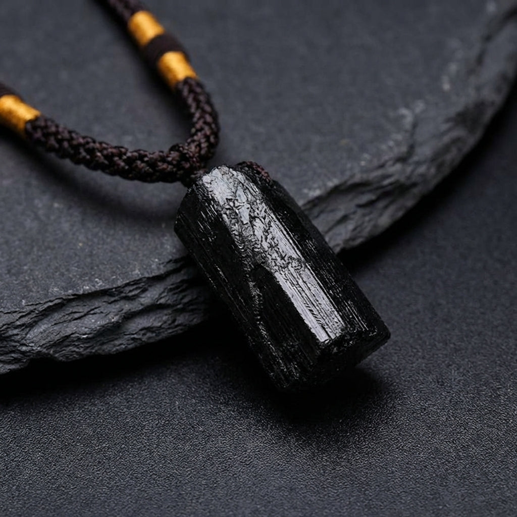 Sacrametal Black Tourmaline Amulet: Protection & Grounding Necklace