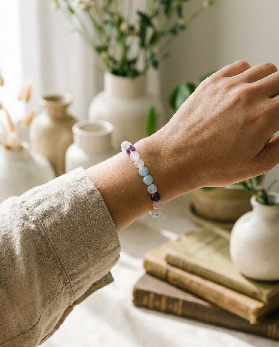 Healing Crystal Beaded Bracelet | Multi-Stone Intention