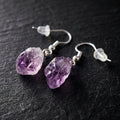 Sacrametal Stone Drop Earrings: Amethyst & Citrine