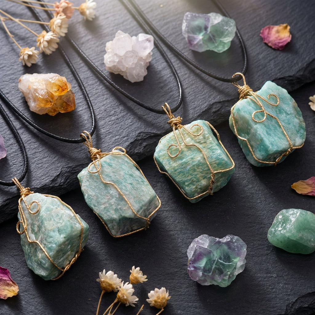 Sacrametal Wire Wrapped Crystal Pendant: Intention & Grounding