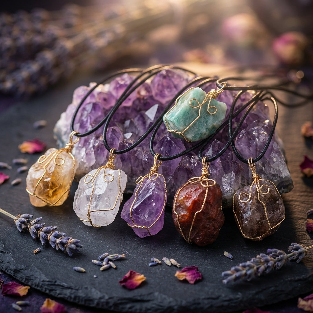 Sacrametal Wire Wrapped Crystal Pendant: Intention & Grounding