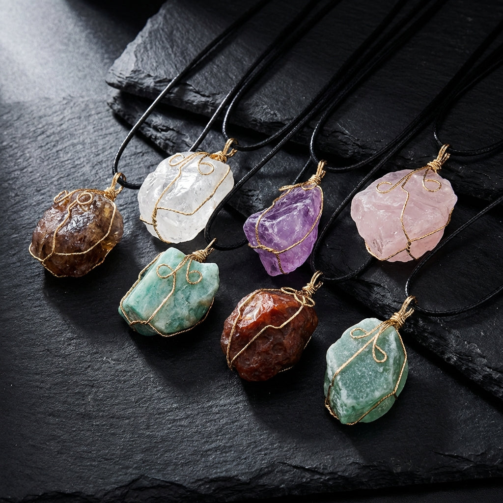 Sacrametal Wire Wrapped Crystal Pendant: Intention & Grounding