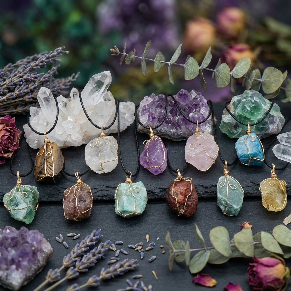 Sacrametal Wire Wrapped Crystal Pendant: Intention & Grounding