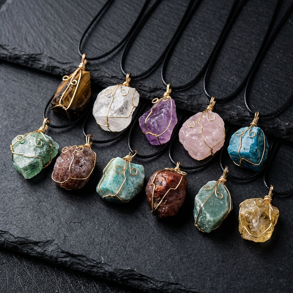 Sacrametal Wire Wrapped Crystal Pendant: Intention & Grounding