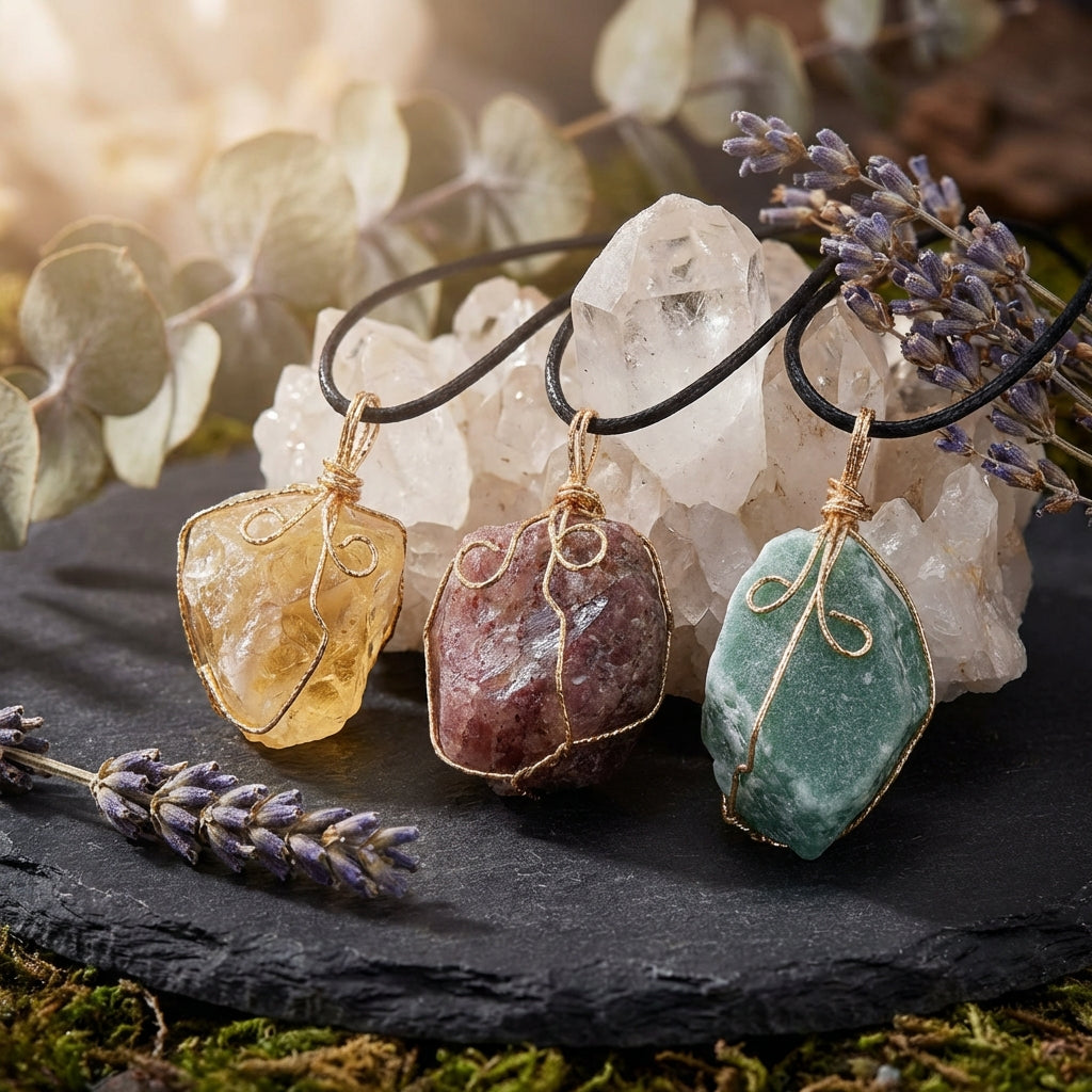 Sacrametal Wire Wrapped Crystal Pendant: Intention & Grounding