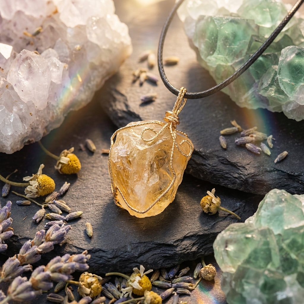 Sacrametal Wire Wrapped Crystal Pendant: Intention & Grounding