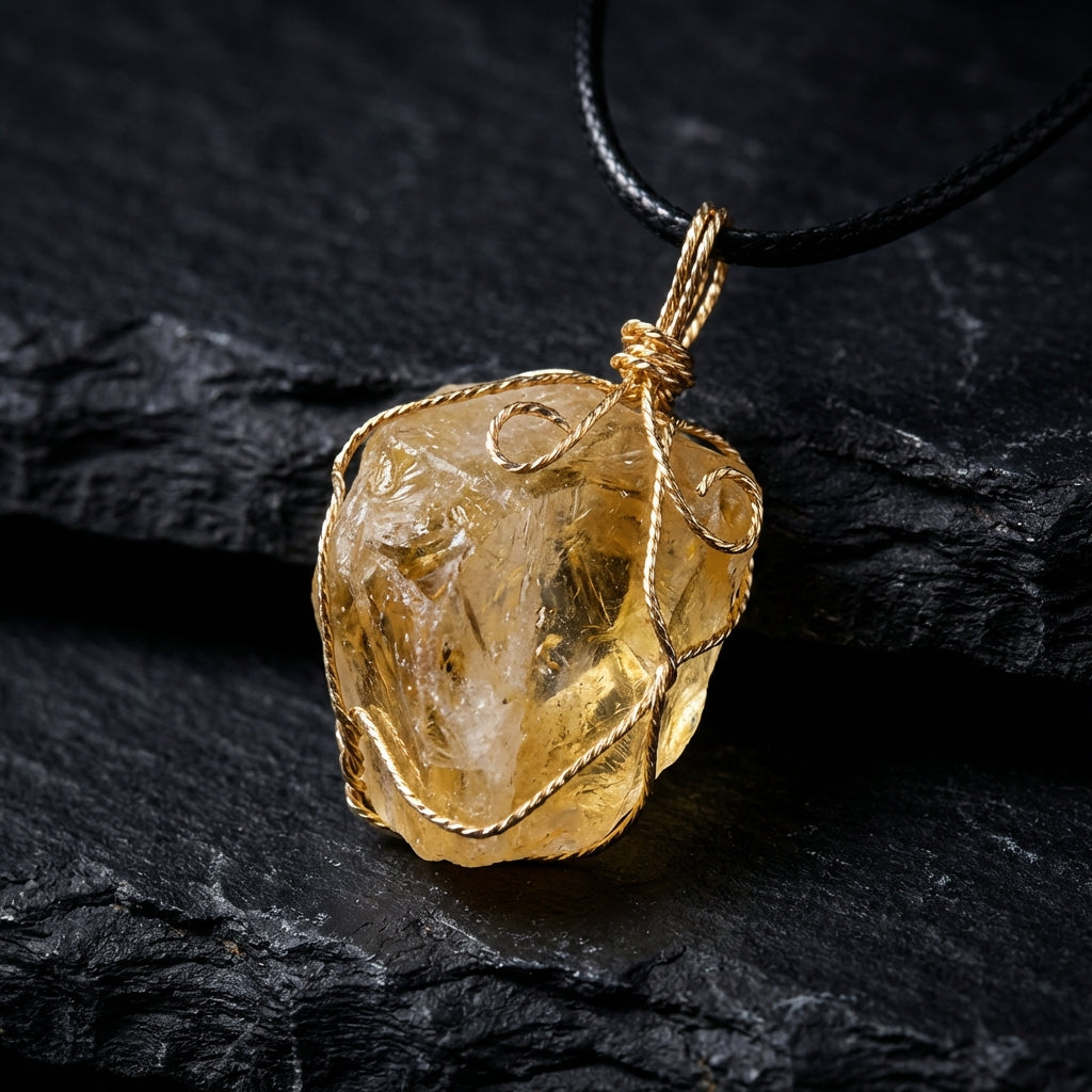 Sacrametal Wire Wrapped Crystal Pendant: Intention & Grounding