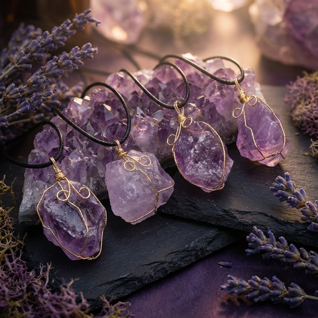 Sacrametal Wire Wrapped Crystal Pendant: Intention & Grounding