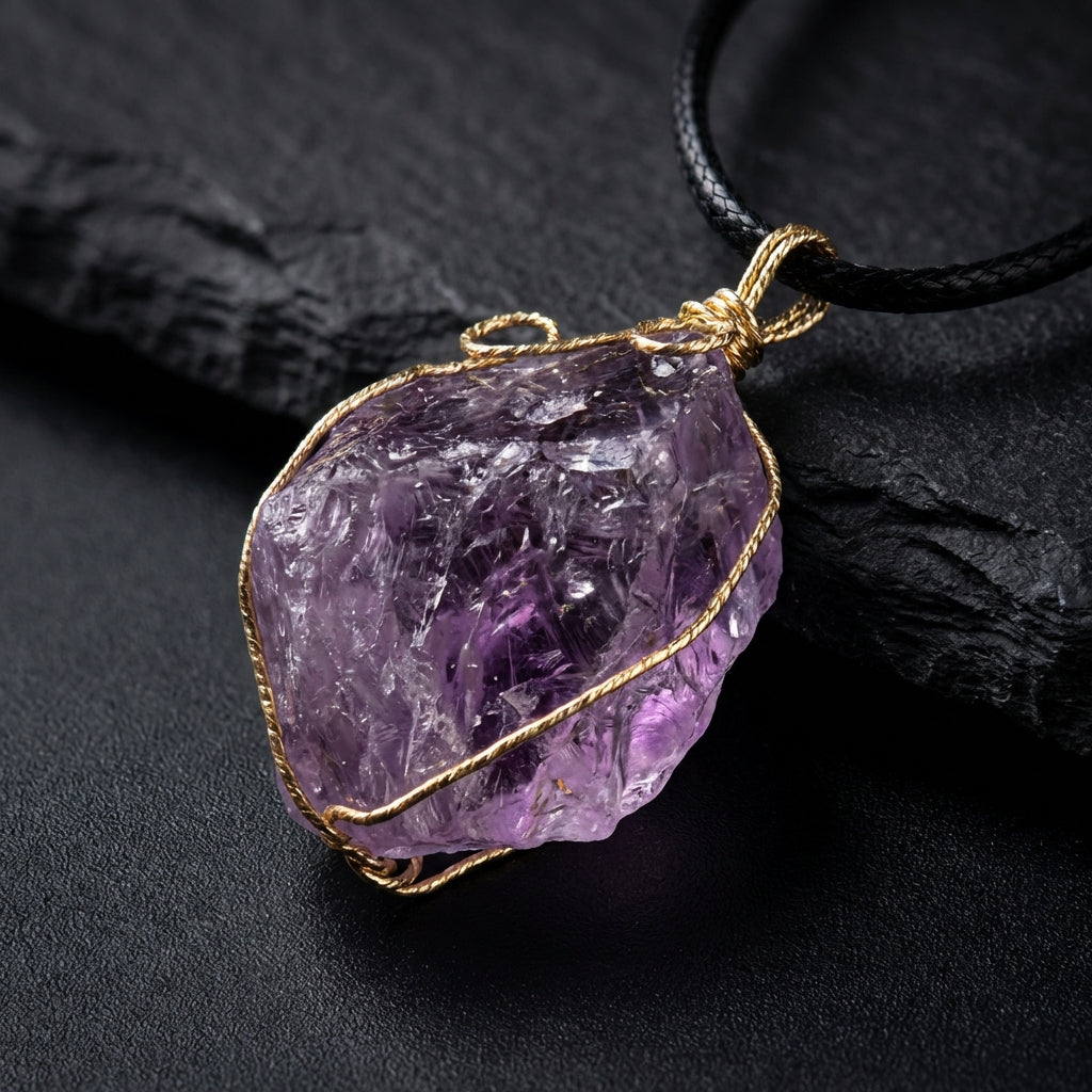 Sacrametal Wire Wrapped Crystal Pendant: Intention & Grounding