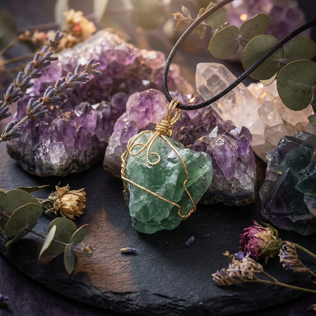 Sacrametal Wire Wrapped Crystal Pendant: Intention & Grounding