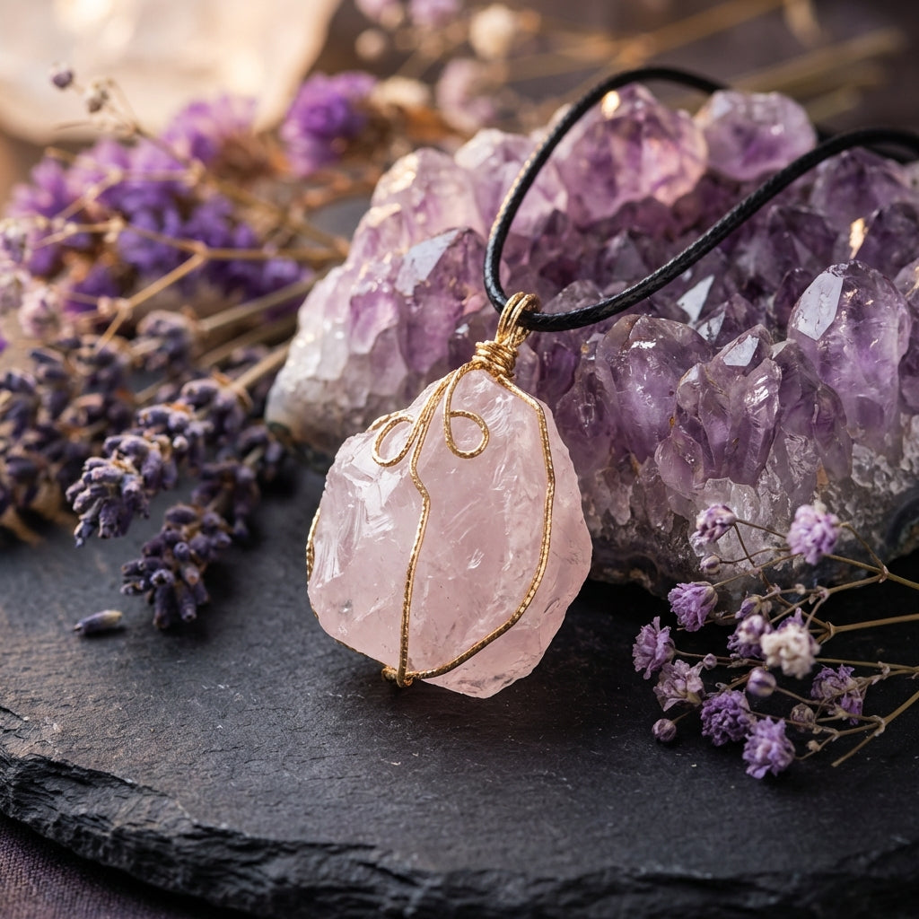 Sacrametal Wire Wrapped Crystal Pendant: Intention & Grounding