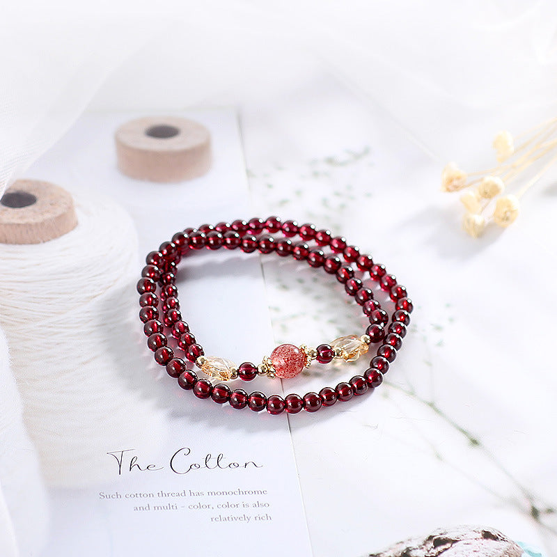 Garnet Healing Crystal Bracelet: Grounding Intention, Dual Strand