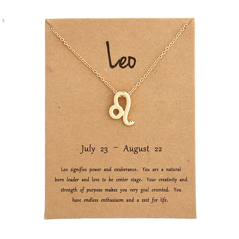 Zodiac Pendant Necklace With Card