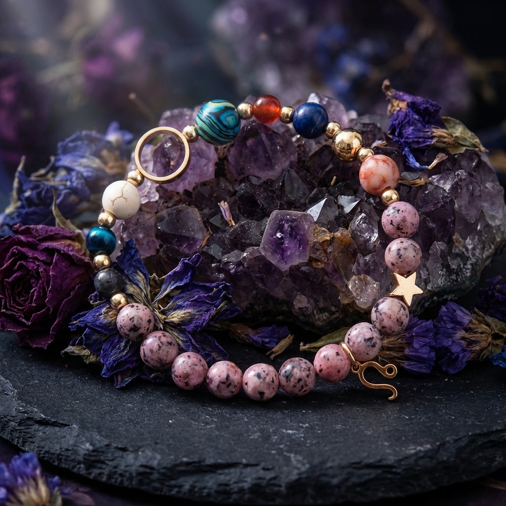 Sacrametal Stone Zodiac Bracelet: Eight Planets, Intention & Guidance