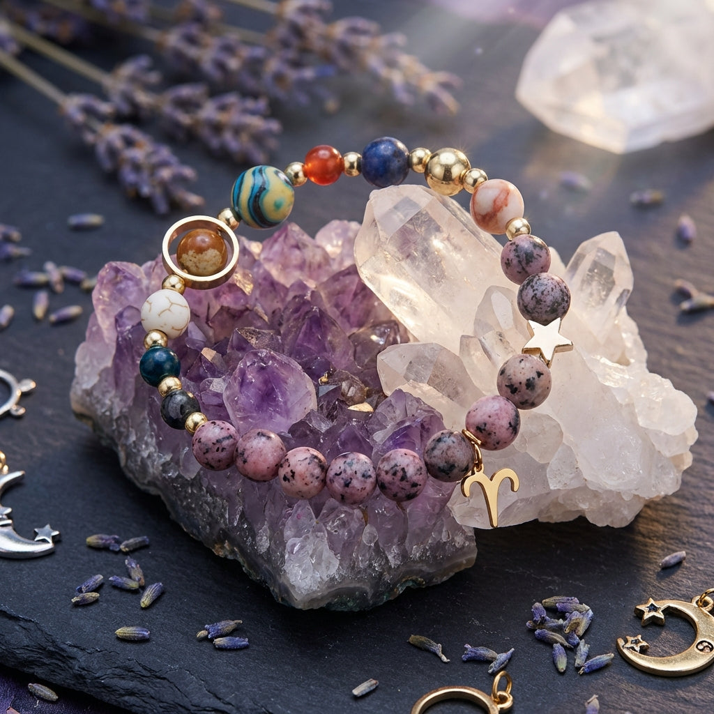 Sacrametal Stone Zodiac Bracelet: Eight Planets, Intention & Guidance